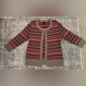 Talbots Multicolor Striped Cardigan